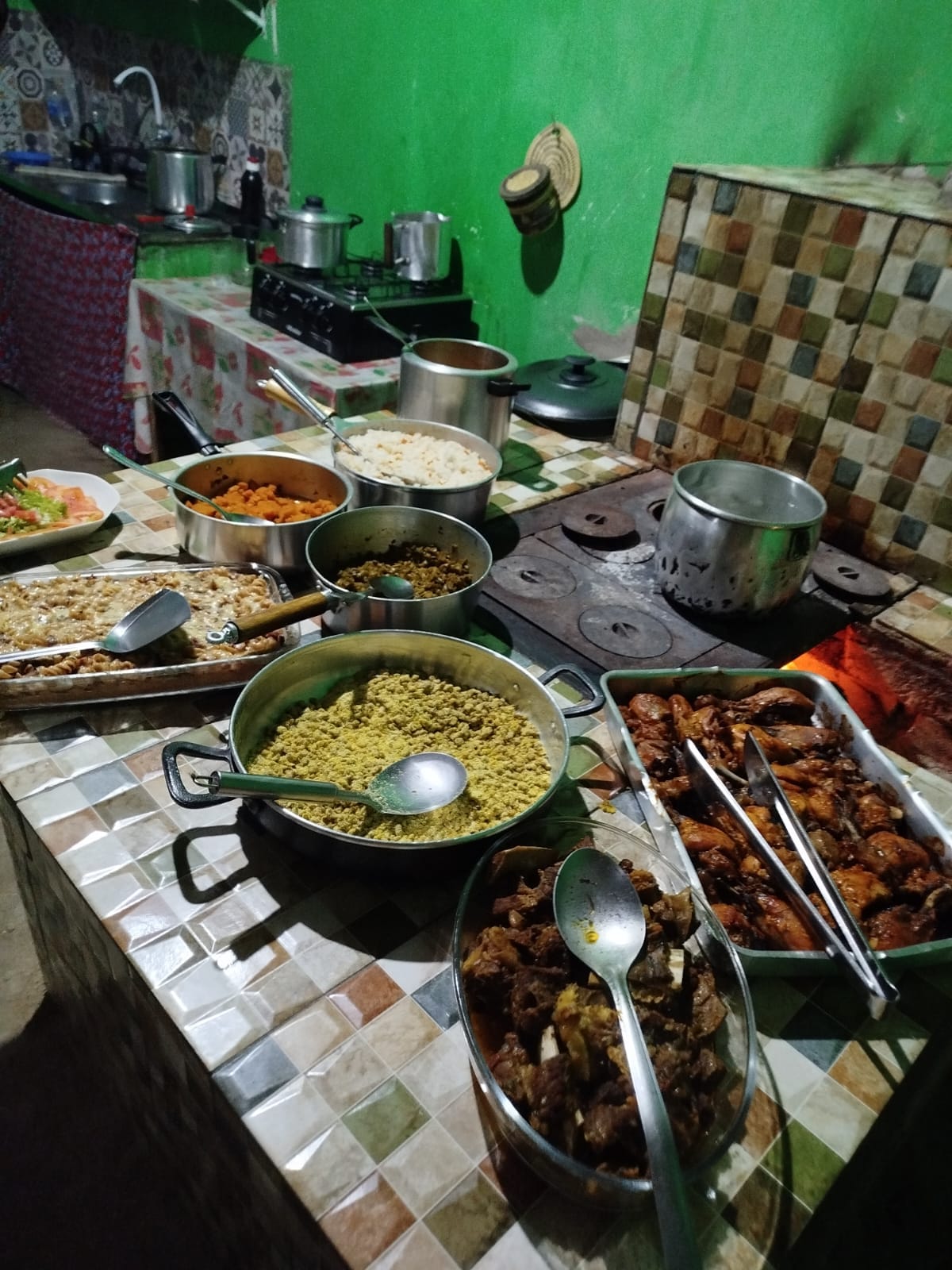 Homemade dinner at a native house